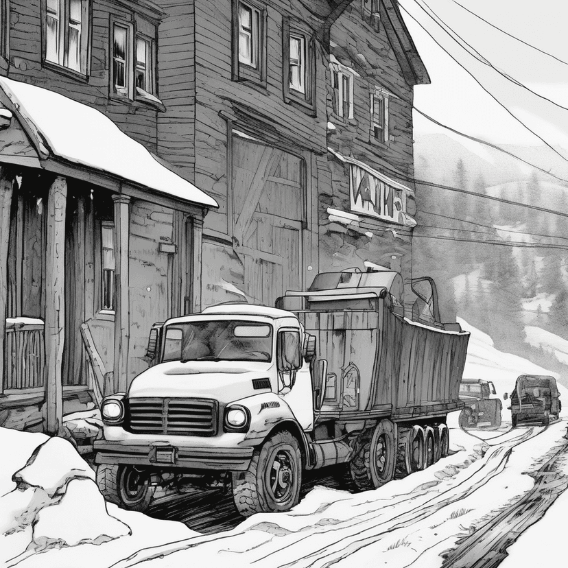 Plow waits for cone to thaw.